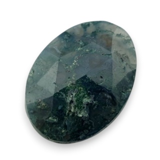 Moss agate faceted cabochon 23x17 mm no 11