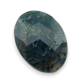 Moss agate faceted cabochon 23x17 mm no 11