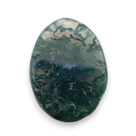 Moss agate faceted cabochon 23x17 mm no 11
