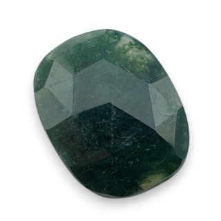 Moss agate faceted cabochon 23x18 mm no 10
