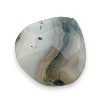 Moss agate faceted cabochon 23x22 mm no 3