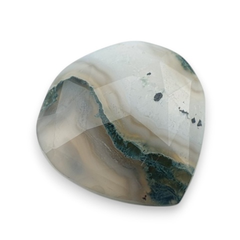 Moss agate faceted cabochon 23x22 mm no 3 Moss agate faceted cabochon 23x22 mm no 3