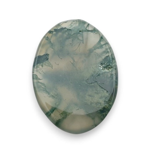 Moss agate faceted cabochon 24x17 mm no 42