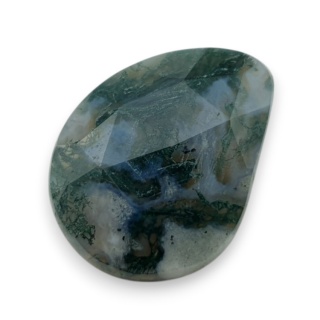Moss agate faceted cabochon 24x18 mm no 22