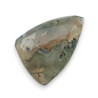 Moss agate faceted cabochon 25x17 mm no 48