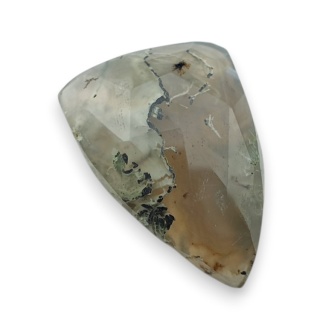 Moss agate faceted cabochon 25x17 mm no 48