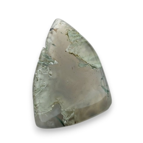 Moss agate faceted cabochon 25x17 mm no 48