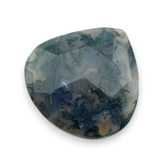 Moss agate faceted cabochon 25x24 mm no 23