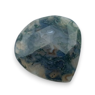 Moss agate faceted cabochon 25x24 mm no 23