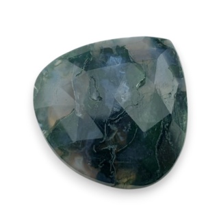 Moss agate faceted cabochon 25x24 mm no 2