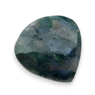 Moss agate faceted cabochon 25x24 mm no 2
