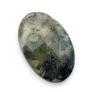 Moss agate faceted cabochon 26x17 mm no 24