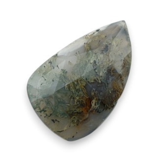 Moss agate faceted cabochon 26x17 mm no 38
