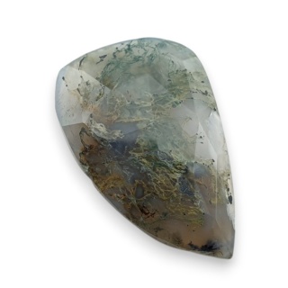 Moss agate faceted cabochon 26x17 mm no 38