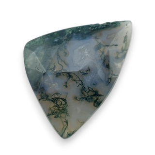 Moss agate faceted cabochon 26x18 mm no 46