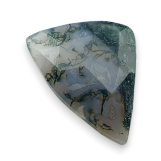 Moss agate faceted cabochon 26x18 mm no 46