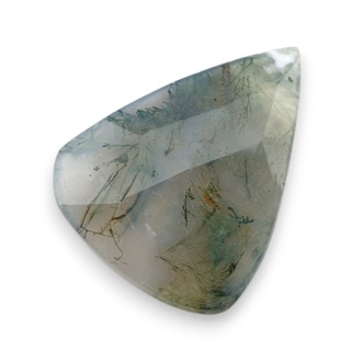 Moss agate faceted cabochon 26x20 mm no 28