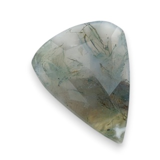 Moss agate faceted cabochon 26x20 mm no 28