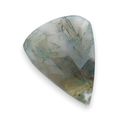 Moss agate faceted cabochon 26x20 mm no 28