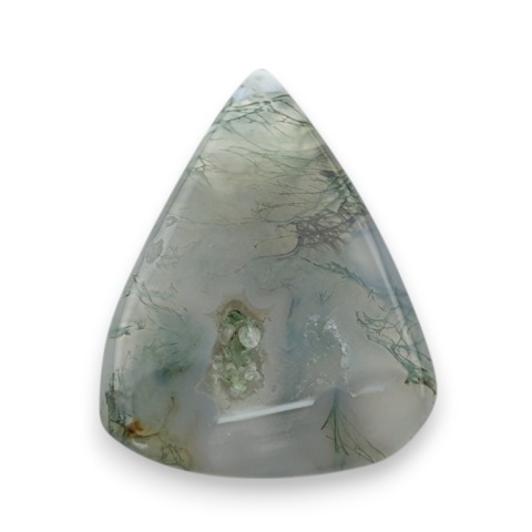 Moss agate faceted cabochon 26x20 mm no 28