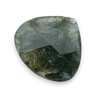Moss agate faceted cabochon 26x24 mm no 1