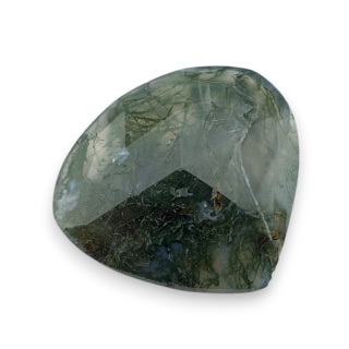 Moss agate faceted cabochon 26x24 mm no 1