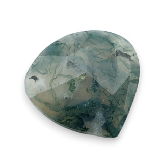 Moss agate faceted cabochon 27x26 mm no 13