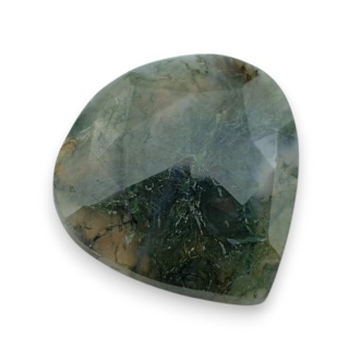 Moss agate faceted cabochon 27x26 mm no 6