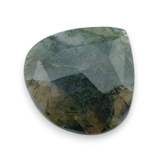 Moss agate faceted cabochon 27x26 mm no 6
