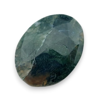 Moss agate faceted cabochon 28x21 mm no 20