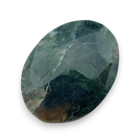 Moss agate faceted cabochon 28x21 mm no 20