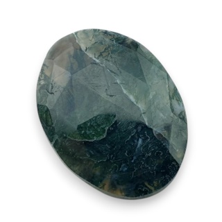 Moss agate faceted cabochon 28x21 mm no 20