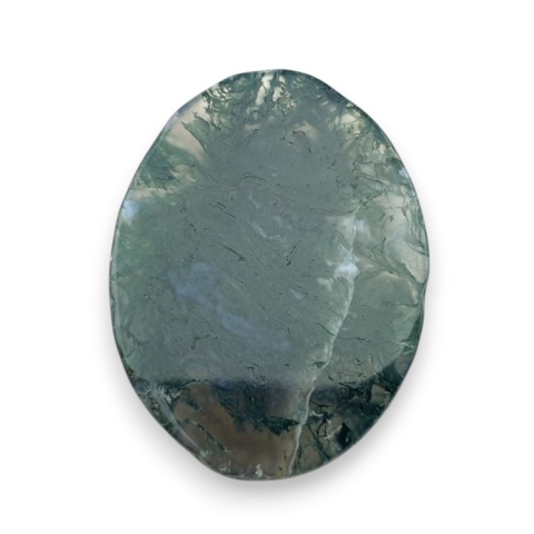 Moss agate faceted cabochon 28x21 mm no 20
