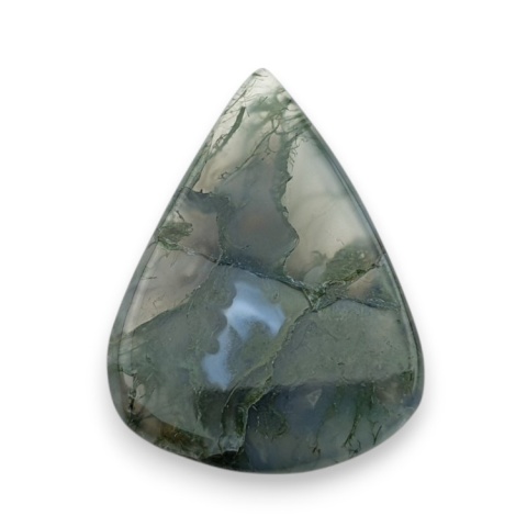 Moss agate faceted cabochon 28x21 mm no 32