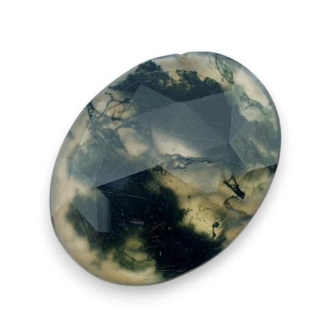 Moss agate faceted cabochon 28x21 mm no 4 Moss agate faceted cabochon 28x21 mm no 4