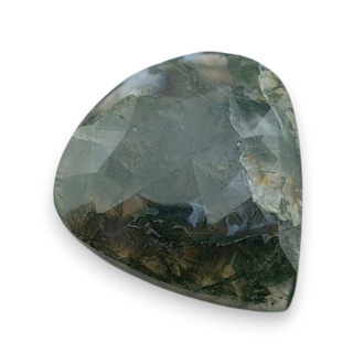 Moss agate faceted cabochon 28x26 mm no 37