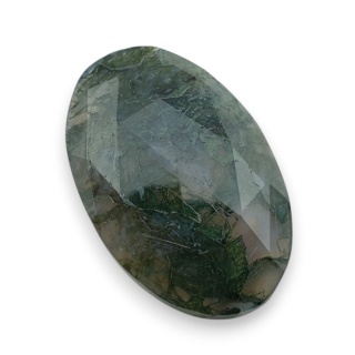 Moss agate faceted cabochon 29x19 mm no 36