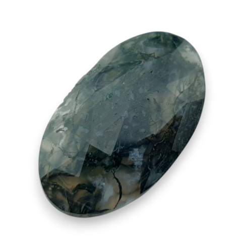 Moss agate faceted cabochon 31x18 mm no 21 Moss agate faceted cabochon 31x18 mm no 21