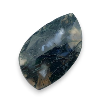 Moss agate faceted cabochon 31x19 mm no 34