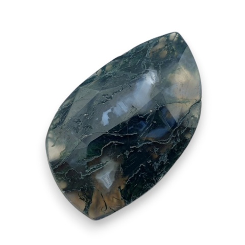 Moss agate faceted cabochon 31x19 mm no 34 Moss agate faceted cabochon 31x19 mm no 34