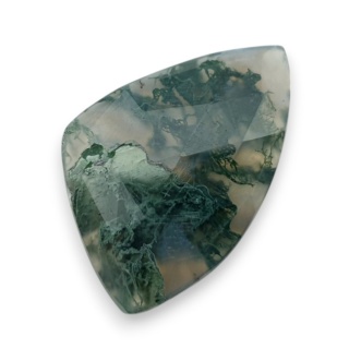 Moss agate faceted cabochon 31x20 mm no 33
