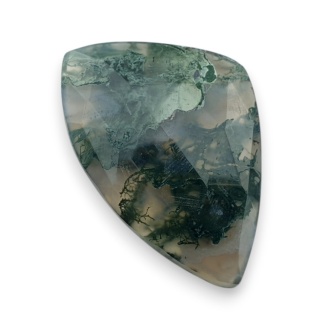 Moss agate faceted cabochon 31x20 mm no 33