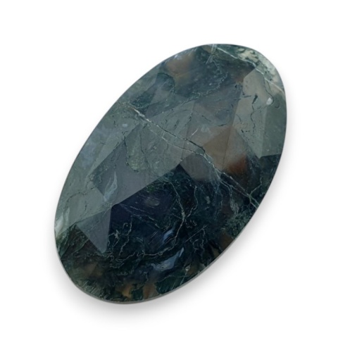 Moss agate faceted cabochon 32x19 mm no 9 Moss agate faceted cabochon 32x19 mm no 9