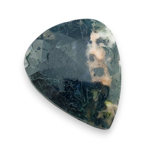 Moss agate faceted cabochon 32x26 mm no 30