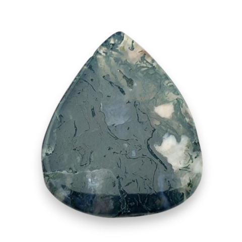 Moss agate faceted cabochon 32x26 mm no 30