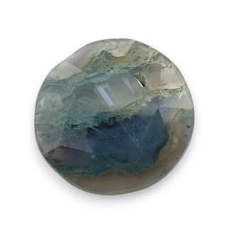 Moss agate faceted cabochon fi 21 mm no 12