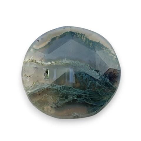 Moss agate faceted cabochon fi 21 mm no 12 Moss agate faceted cabochon fi 21 mm no 12