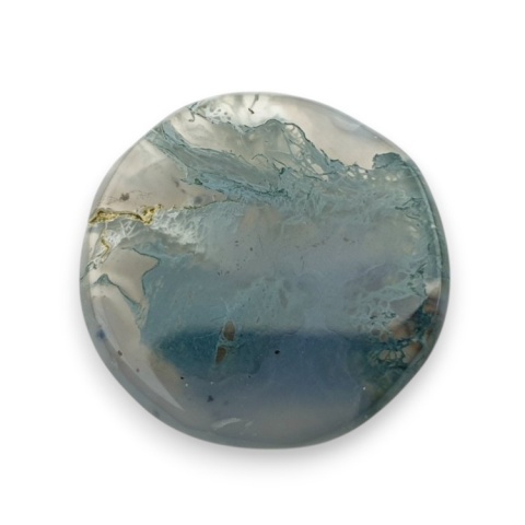 Moss agate faceted cabochon fi 21 mm no 12 Moss agate faceted cabochon fi 21 mm no 12