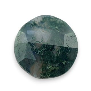 Moss agate faceted cabochon fi 21 mm no 35