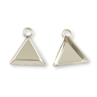 Pendant setting triangle stainless steel 9x8 mm 1 pc.